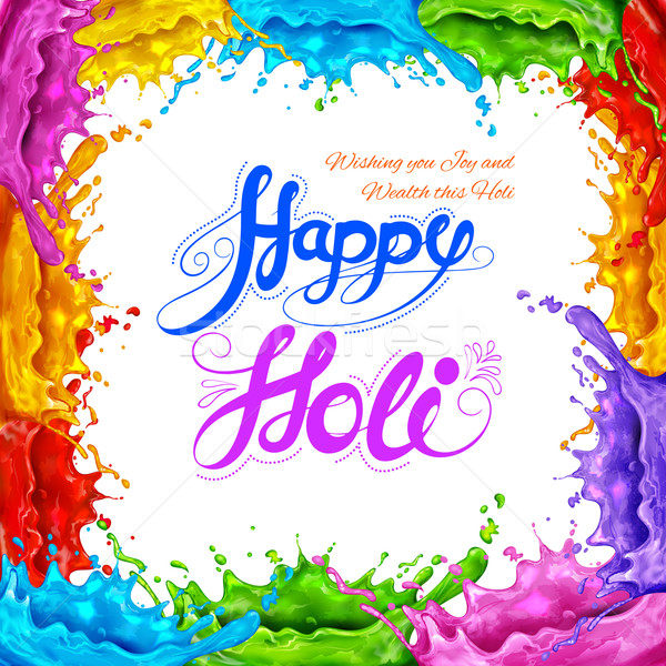 Splashy Happy Holi background Stock photo © vectomart