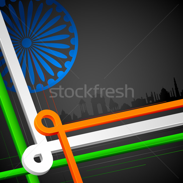 Abstract India illustrazione indian cityscape tricolore Foto d'archivio © vectomart