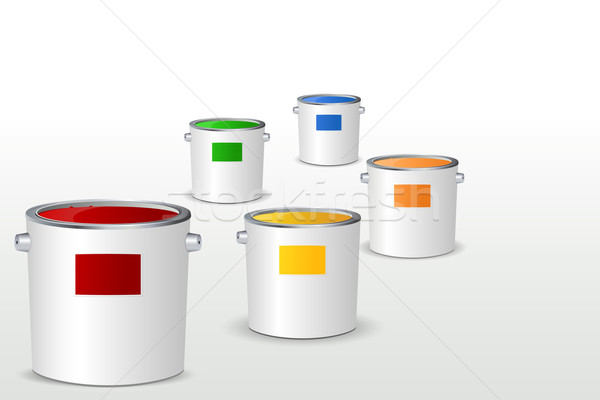 Wiadro ilustracja kolorowy pracy projektu farby Zdjęcia stock © vectomart