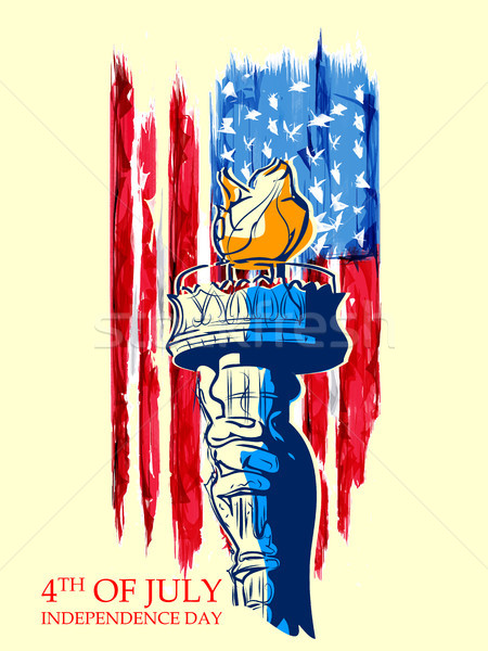Heykel özgürlük dördüncü mutlu gün Amerika Stok fotoğraf © vectomart