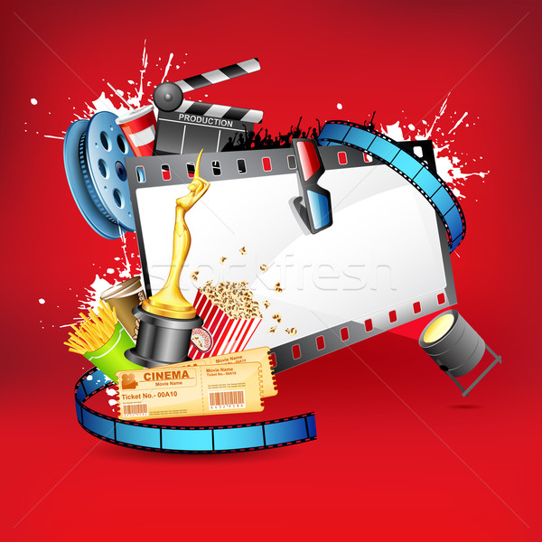 Divertissement illustration pop bord sur bobine de film [[stock_photo]] © vectomart