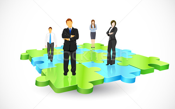 Oameni de afaceri ilustrare în picioare piese om de afaceri Imagine de stoc © vectomart