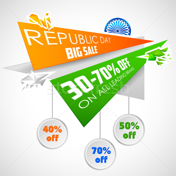 Republic Day Of India Sale Banner With Indian Flag Tricolor Vector