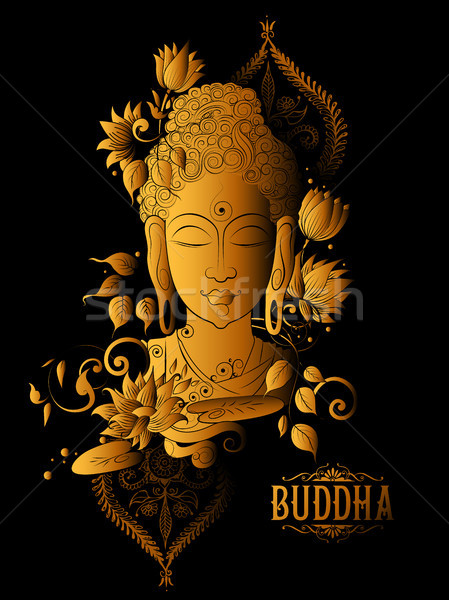 Lord Buddha in meditation for Buddhist festival of Happy Buddha Purnima Vesak Stock photo © vectomart