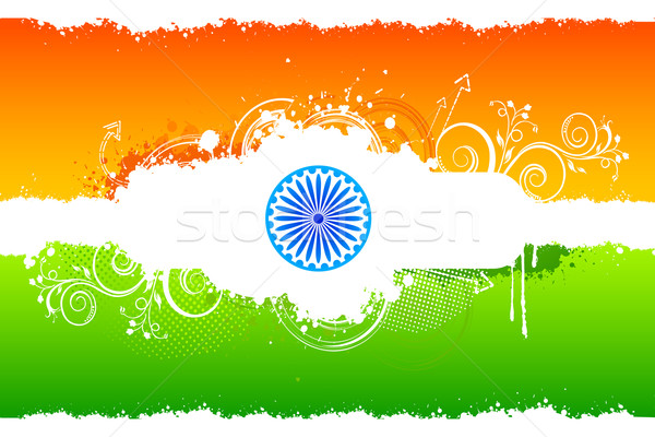 Floral Indian Flag Stock photo © vectomart