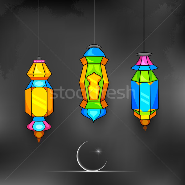 Ramadan generoso illustrazione lampada luce Foto d'archivio © vectomart