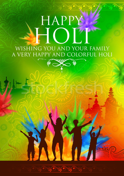 Happy Holi Background  for Festival of Colors celebration greetings Stock photo © vectomart