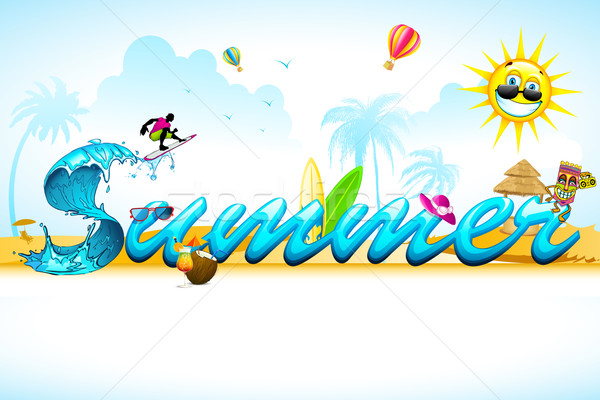 Verano ilustración mar playa elemento deporte Foto stock © vectomart