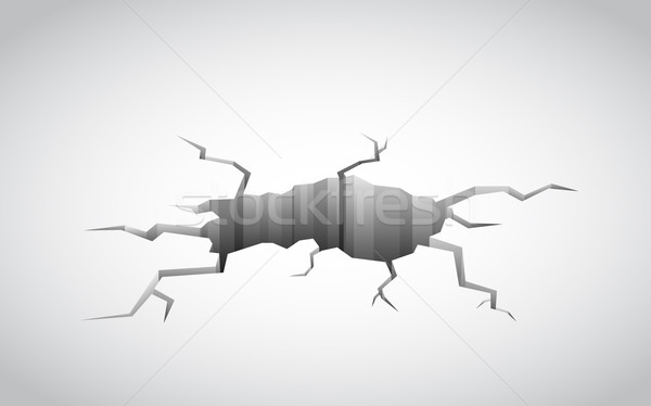 Gebarsten vloer illustratie vector architectuur beton Stockfoto © vectomart