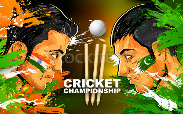 Cricket spelers kampioenschap illustratie speler verschillend Stockfoto © vectomart