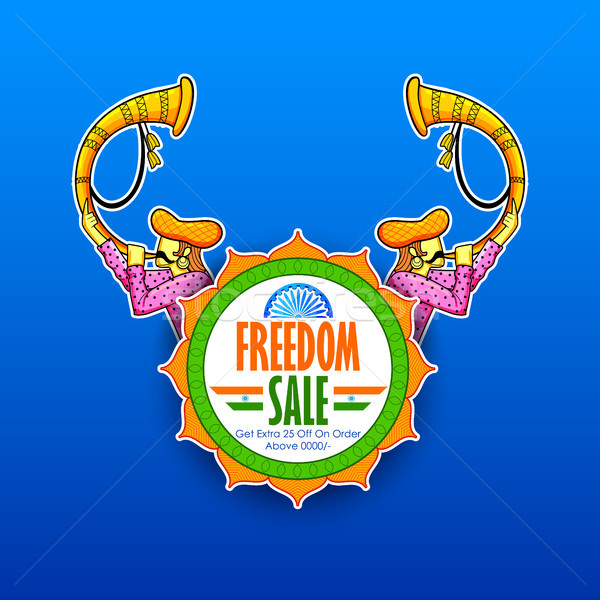 Stock photo: Independence Day of India sale banner with Indian flag tricolor