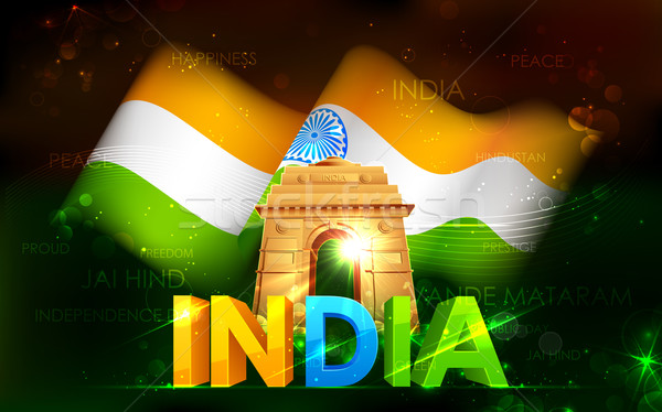 India Gate with Tricolor Flag Stock photo © vectomart
