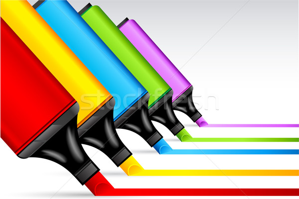 Kleurrijk markeerstift pen illustratie lijn Stockfoto © vectomart