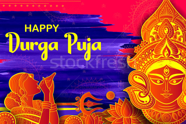 Goddess Durga in Happy Dussehra Navratri background Stock photo © vectomart