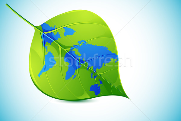 Welt Blatt Illustration Weltkarte abstrakten Welt Stock foto © vectomart