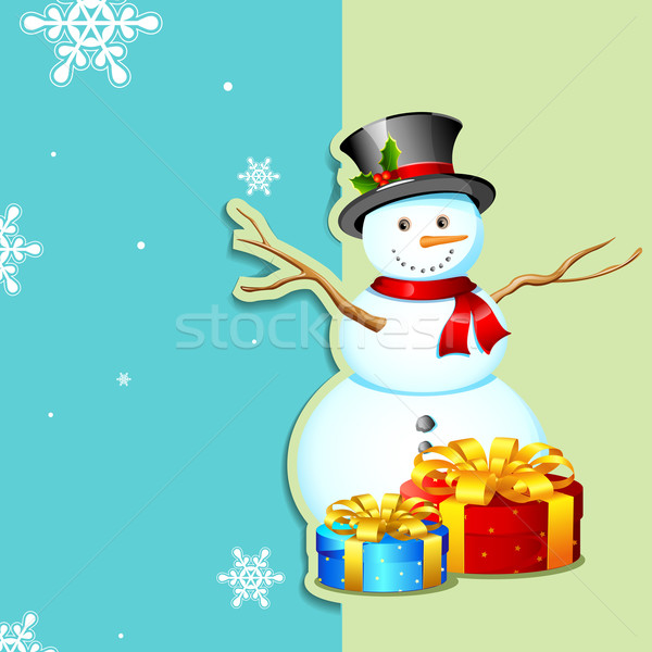 Christmas card with Snowman Stock photo © vectomart