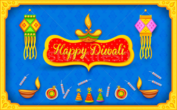 Diwali színes petárda illusztráció buli háttér Stock fotó © vectomart