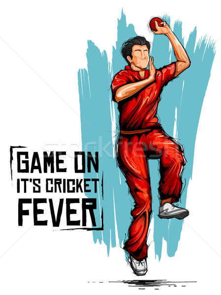Jugador de bolos bolera cricket campeonato deportes ilustración Foto stock © vectomart