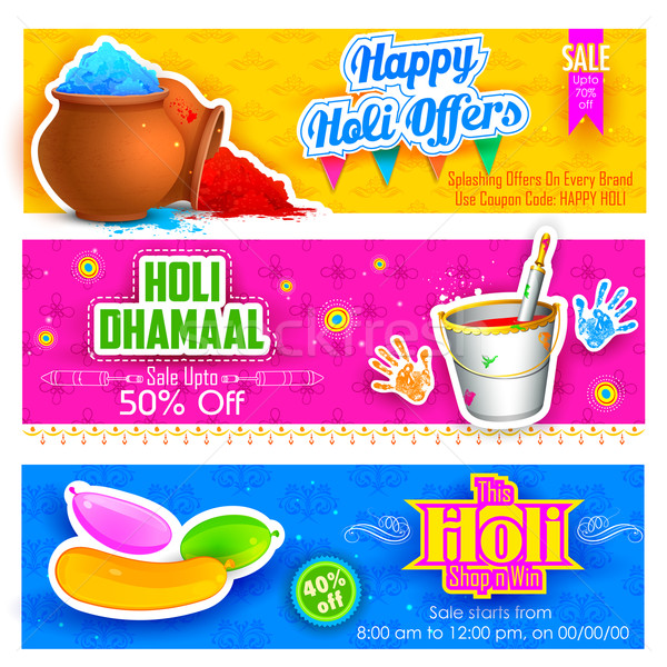 Holi banner for sale and promotion Stock photo © vectomart