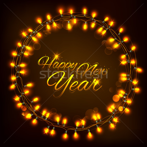 Happy New Year celebration abstract Seasons greetings background with light garland Stock photo © vectomart