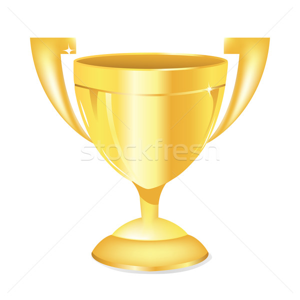 Aur trofeu ilustrare izolat alb sportiv Imagine de stoc © vectomart