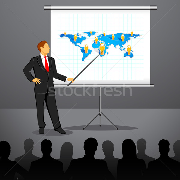 Stock photo: Businessman giving Presentation