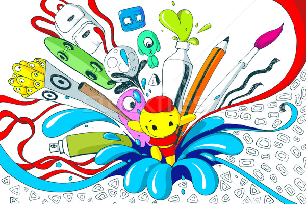 Farbenreich tshirt drucken Illustration Design Mode Stock foto © vectomart