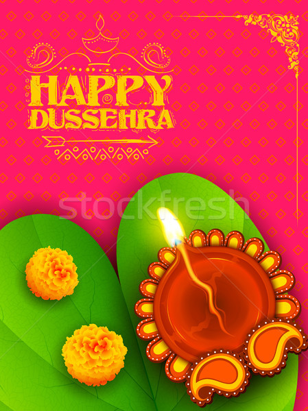 Sona patta for wishing Happy Dussehra Stock photo © vectomart