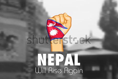 Nepal terremoto 2015 help illustrazione donazione Foto d'archivio © vectomart