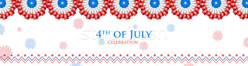 Negyedik boldog nap Amerika illusztráció amerikai zászló Stock fotó © vectomart