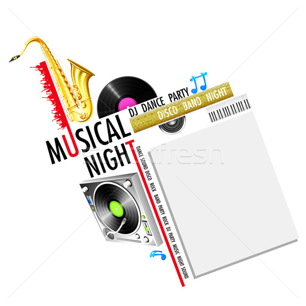 Abstrato musical ilustração instrumento musical fundo discoteca Foto stock © vectomart