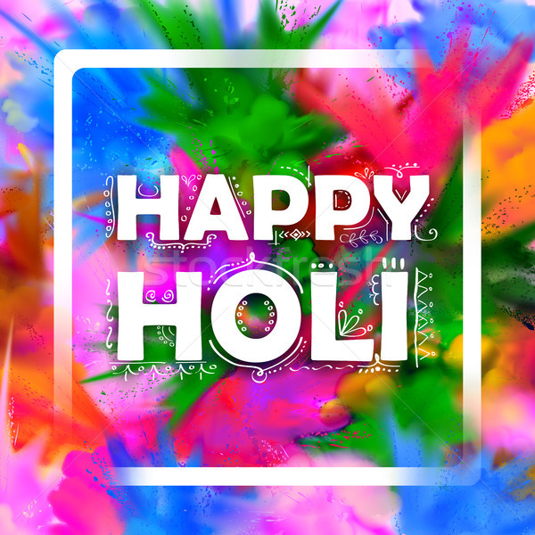 Happy Holi background for color festival of India celebration greetings Stock photo © vectomart