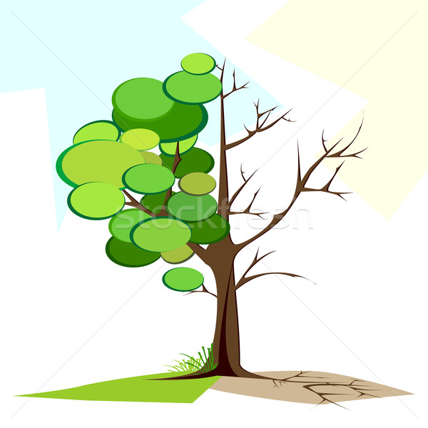 Green and Dry tree Stock photo © vectomart