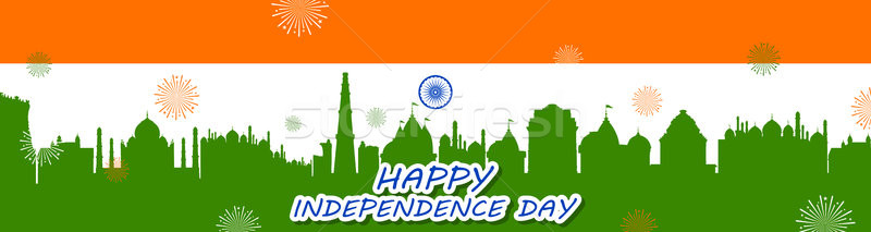Famous Indian monument and Landmark for Happy Independence Day of India Stock photo © vectomart