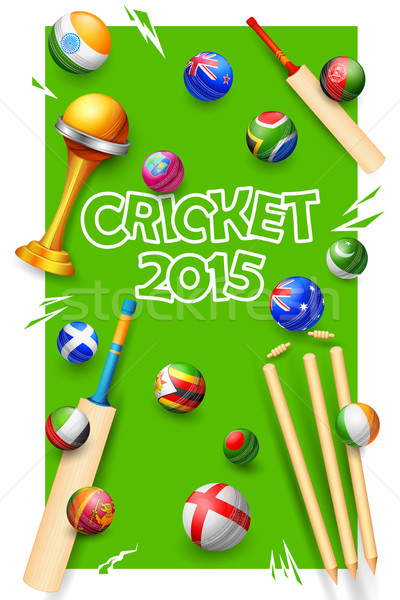 Cricket bat différent pays illustration amusement [[stock_photo]] © vectomart