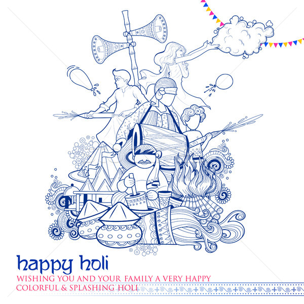 Happy Holi Celebration Colorful Greeting Card Background Stock Vector by  ©Harryarts 551645360
