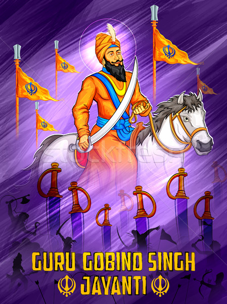 Happy Guru Gobind Singh Jayanti festival for Sikh celebration background Stock photo © vectomart