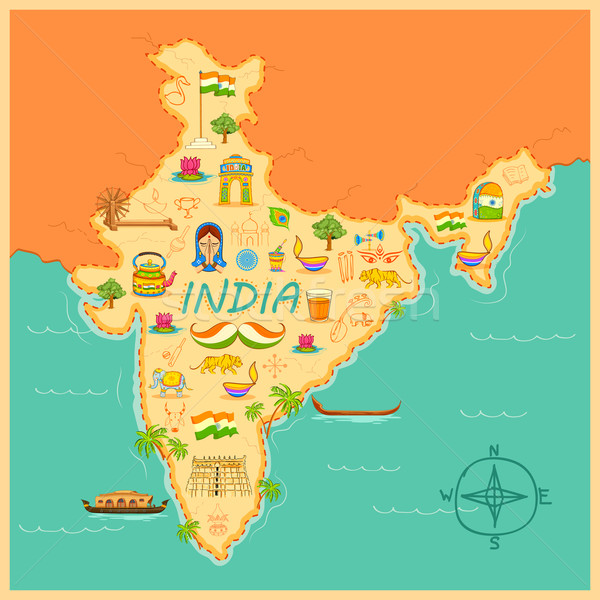 Map of India Stock photo © vectomart