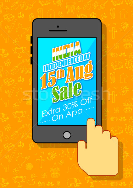 India Independence sale on mobile application Stock photo © vectomart