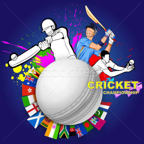 Foto stock: Jugando · cricket · campeonato · ilustración · hombre · deportes