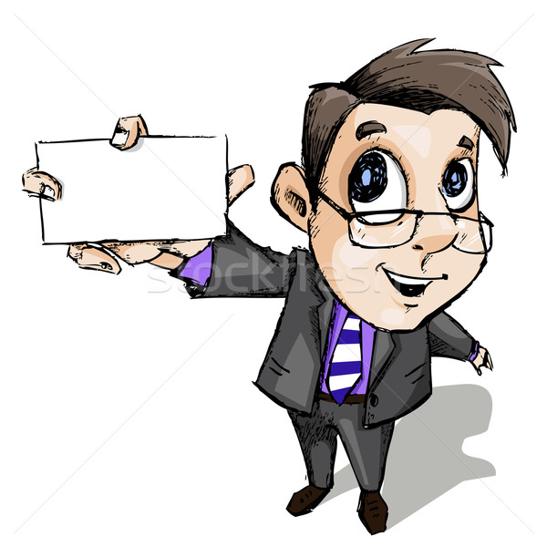Business Man showing Blank Card Stock photo © vectomart
