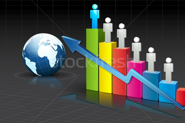 People standing on Bar Graph Stock photo © vectomart