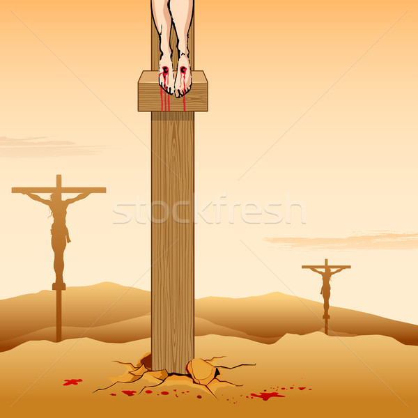 Jesus christ gut Illustration Sonne Kreuz Stock foto © vectomart