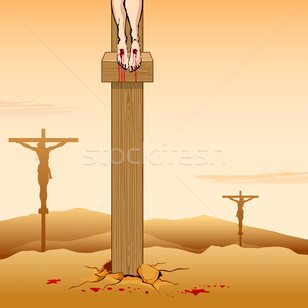 Foto stock: Jesus · cristo · bom · ilustração · sol · atravessar