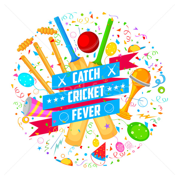 Cricket bat verschillend landen illustratie leuk Stockfoto © vectomart