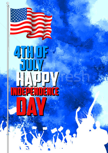 Negyedik boldog nap Amerika illusztráció buli Stock fotó © vectomart