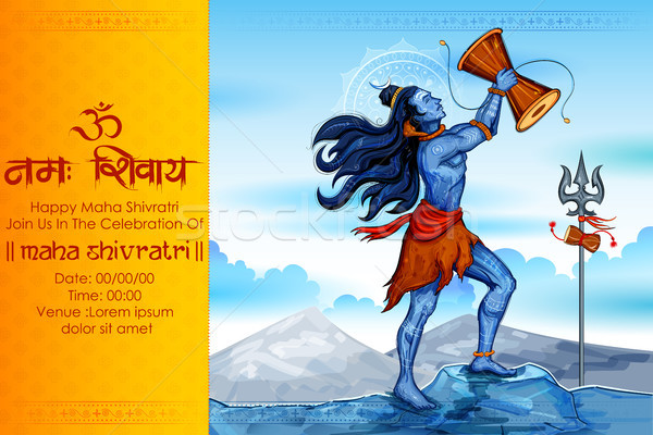 Shiva indiai Isten illusztráció üzenet jelentés Stock fotó © vectomart