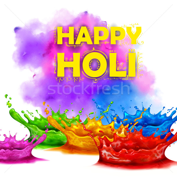 Splashy Happy Holi background Stock photo © vectomart