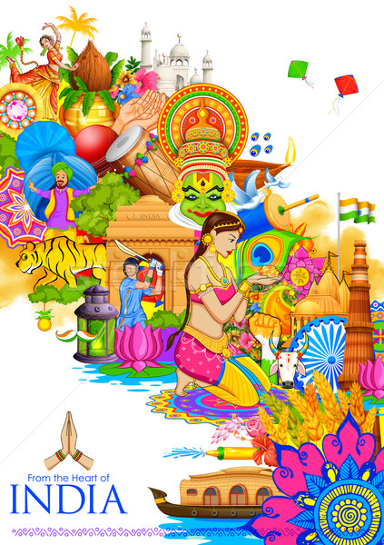 Foto stock: Índia · cultura · diversidade · ilustração · dançar