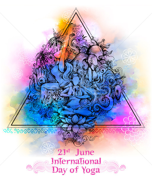 International Yoga Day on 21st June Stock photo © vectomart